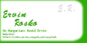 ervin rosko business card